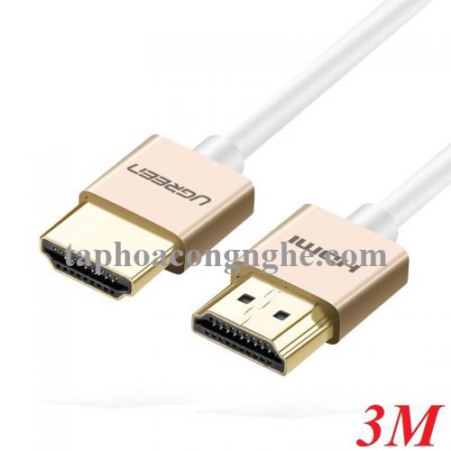 Ugreen 40491 3M màu Hồng Cáp tín hiệu HDMI chuẩn 2.0 sợi siêu nhỏ cao cấp HD117 30040491